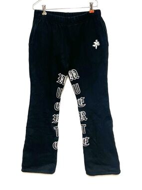 Hasta Muerte flared black Logo Goth Sweatpants Womens L